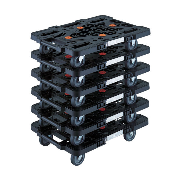 TRUSCO まとめ買い 樹脂製平台車 ルートバン MPKー500ーBK 6台セット MPK-500-BK-M6 1セット(6台)（直送品）