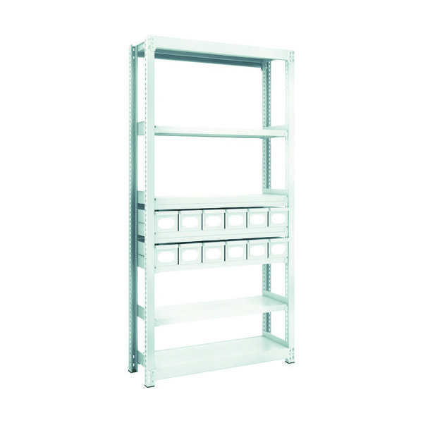 トラスコ中山 TRUSCO スチールラック M2型軽中量棚 H1800 スチール引出付 小X12 M2-6337-A12 1台(1個)（直送品）