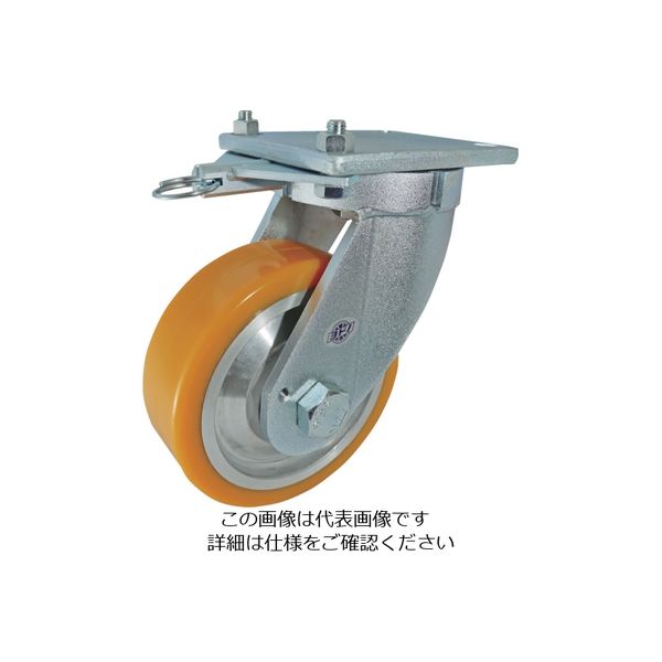 ヨドノ 超重量用高硬度ウレタン自在車旋回ロック付 1500kg用 HDUJ150TL 1個 809-4063（直送品）