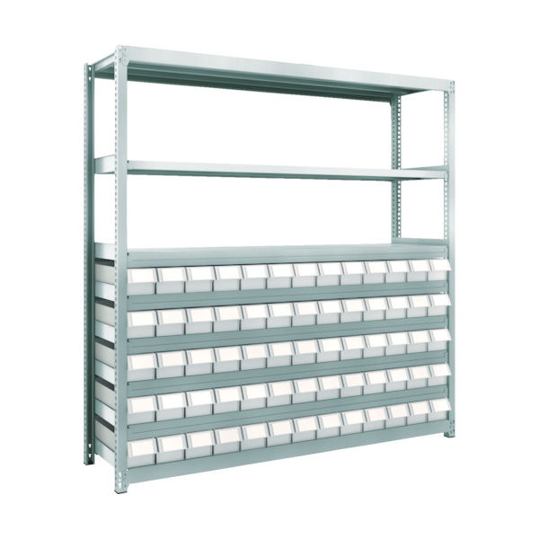 トラスコ中山 TRUSCO スチールラック M2型軽中量棚 H1800 樹脂NG引出付 小X65 M2-6648-E65 1台(1個)（直送品）