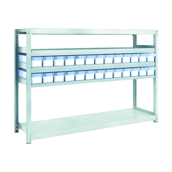 トラスコ中山 TRUSCO スチールラック M2型軽中量棚 H1200 樹脂透明引出付 小X26 M2-4645-C26 1台(1個)（直送品）