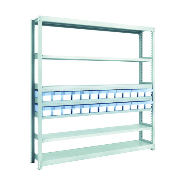 トラスコ中山 TRUSCO スチールラック M2型軽中量棚 H1800 樹脂透明引出付 小X26 M2-6637-C26 1台(1個)（直送品）