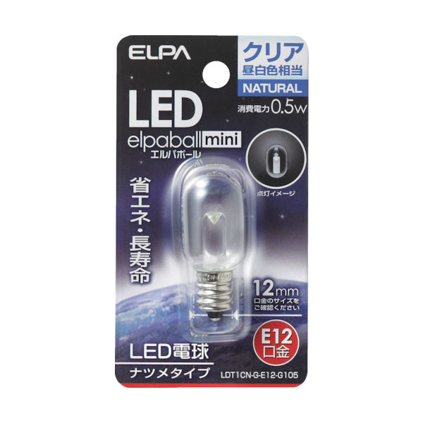 朝日電器 ELPA LEDナツメ形E12 LDT1CN-G-E12-G105 1個 828-9962（直送品）
