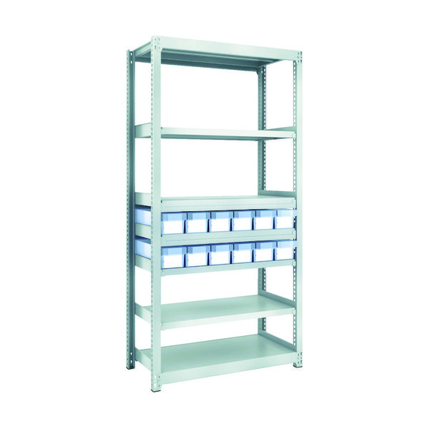 トラスコ中山 TRUSCO スチールラック M2型軽中量棚 H1800 樹脂透明引出付 小X12 M2-6347-C12 1台(1個)（直送品）