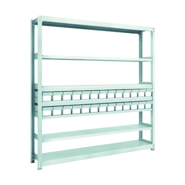 トラスコ中山 TRUSCO スチールラック M2型軽中量棚 H1800 樹脂NG引出付 小X26 M2-6637-E26 1台(1個)（直送品）