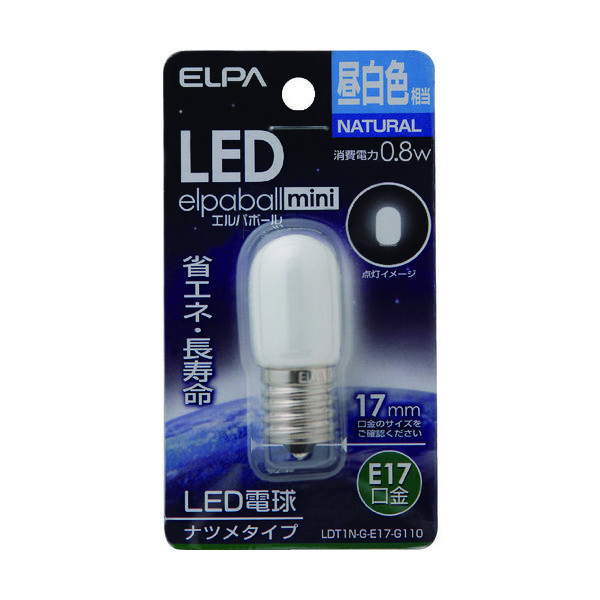 朝日電器 ELPA LEDナツメ形E17 LDT1N-G-E17-G110 1個 828-9968（直送品）