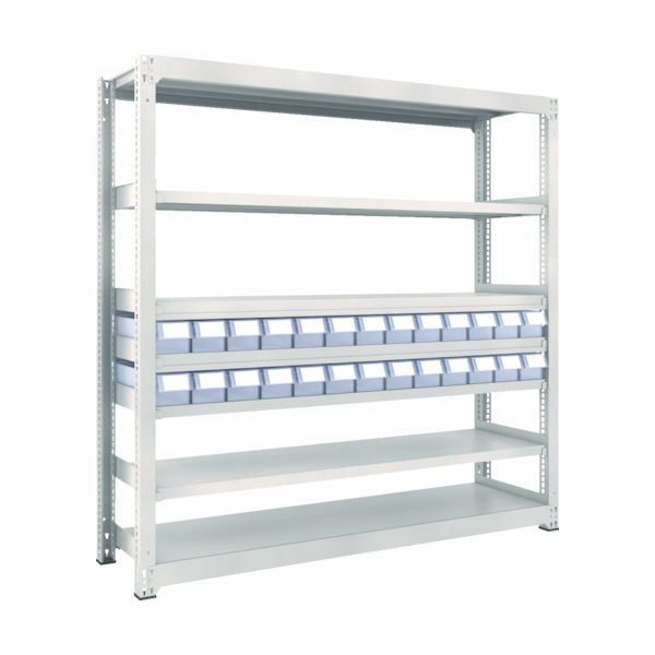 トラスコ中山 TRUSCO スチールラック M3型中量棚 H1800 樹脂透明引出付 小X26 M3-6657-C26 1台(1個)（直送品）