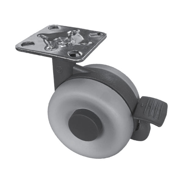 サムソンキャスター SAMSONG デザイン双輪キャスター「Laia」 プレート 自在ストッパー付 LAIA-PS-60 1個（直送品）