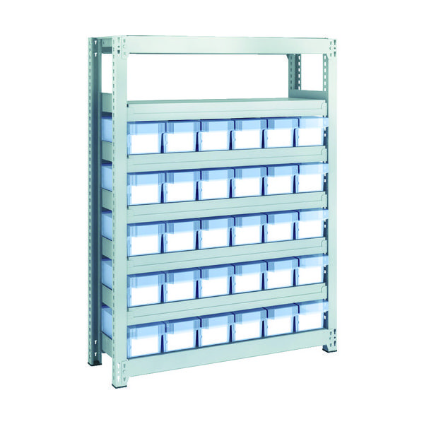 トラスコ中山 TRUSCO スチールラック M2型軽中量棚 H1200 樹脂透明引出付 小X30 M2-4337-C30 1台(1個)（直送品）