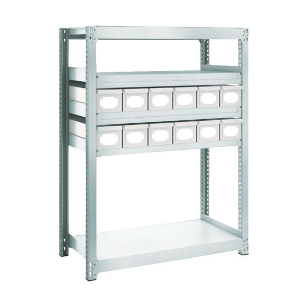 トラスコ中山 TRUSCO スチールラック M2型軽中量棚 H1200 スチール引出付 小X12 M2-4345-A12 1台(1個)（直送品）