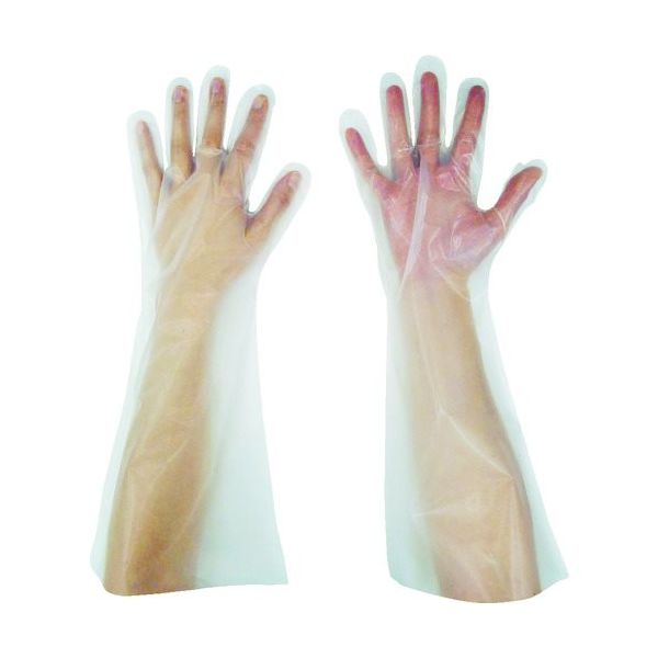 東京パック 緊急災害対策用手袋ロング五本絞りL 半透明 KL-L 1袋(50枚) 836-3723（直送品）