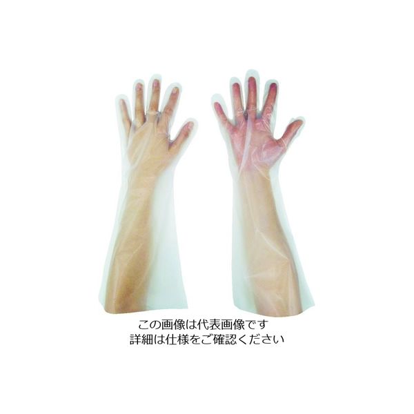 東京パック 緊急災害対策用手袋ロング五本絞りM 半透明 KL-M 1袋(50枚) 836-3722（直送品）
