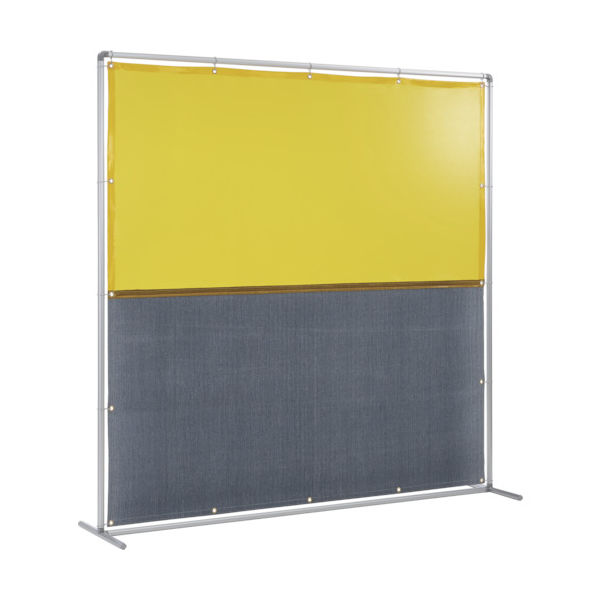 吉野 遮光火花兼用衝立(イエロー×A種シート)2×2 単体型 固定足 YS-22SF-Y-BW 1台 831-5246（直送品）