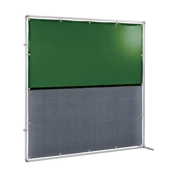 吉野 遮光火花兼用衝立(グリーン×A種シート)2×2 接続型固定足 YS-22JF-G-BW 1台 831-5251（直送品）