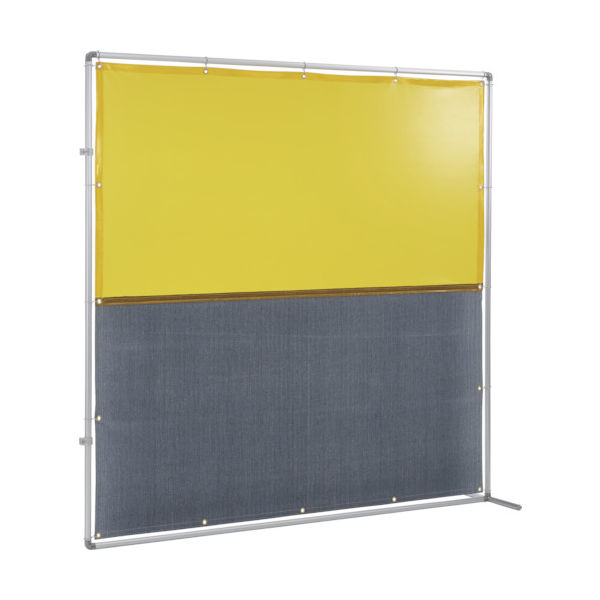吉野 遮光火花兼用衝立(イエロー×A種シート)2×2 接続型固定足 YS-22JF-Y-BW 1台 831-5252（直送品）