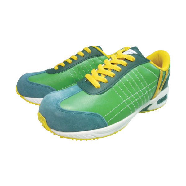 日進ゴム 日進 耐滑樹脂先芯入りスニーカー グリーン 26.0cm V206GN-26.0 1足 826-6611（直送品）
