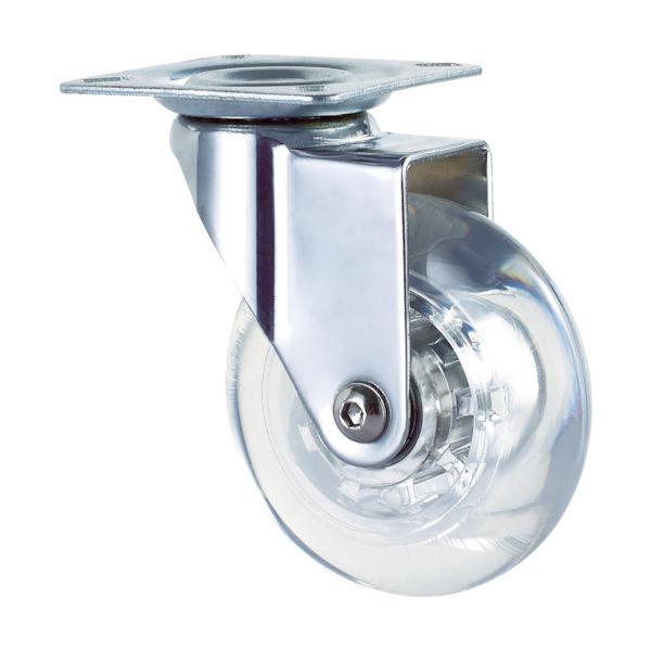 サムソンキャスター SAMSONG デザインクリアキャスター「Emma」 プレート 自在 100mm EMMA-P-100 1個（直送品）