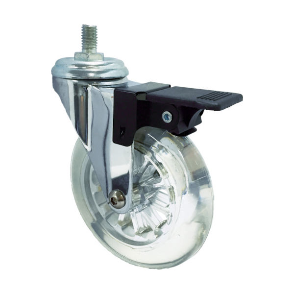 サムソンキャスター SAMSONG デザインクリアキャスター「Emma」 ネジ 自在ストッパー付 7 EMMA-TS-75 1個（直送品）