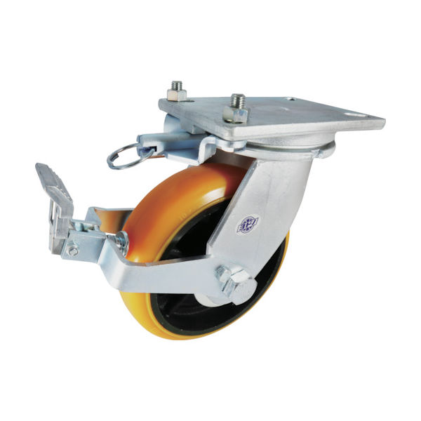 ヨドノ 重量用高硬度ウレタン自在車200φストッパー・旋回ロック付 SDUJ200STTL 1個 835-3156（直送品）