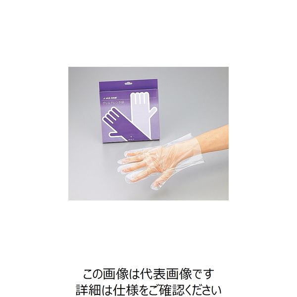 アズワン ポリエチレン手袋 エコノミー 薄手 外エンボス付 M ケース販売 2-4975-52 1ケース(1000枚)（直送品）
