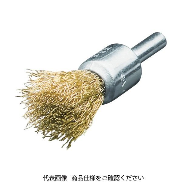 LESSMANN 軸付エンド型ブラシ 真鍮波線0.3 Φ17 452561 1個 855-6777（直送品）