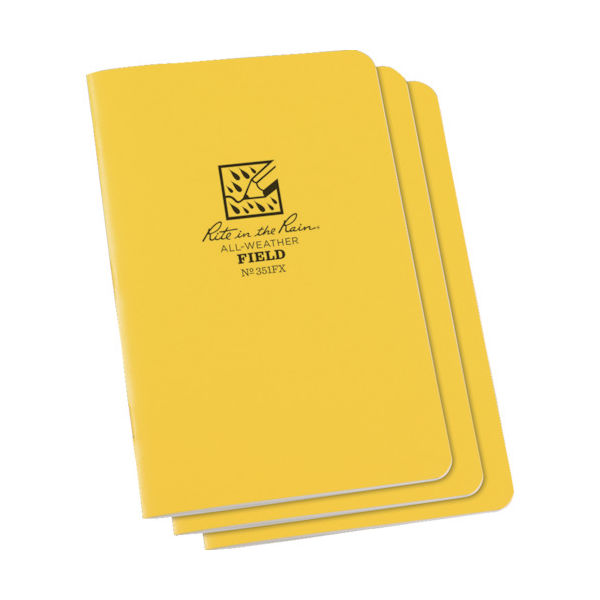 RITR 4 5/8X7 ステイプルノートブック(3冊セット)フィールド・イエロー 351FX 1セット(3冊)（直送品）