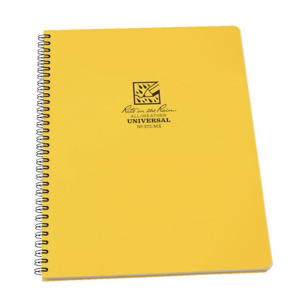 Rite in the Rain RITR 8 1/2X11 スパイラルノートブック ユニバーサル イエロー 373-MX 1冊（直送品）