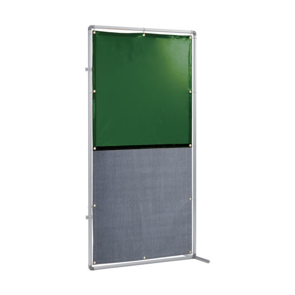 吉野 遮光火花兼用衝立(グリーン×A種シート)1×2 接続型固定足 YS-12JF-G-BW 1台 831-5239（直送品）