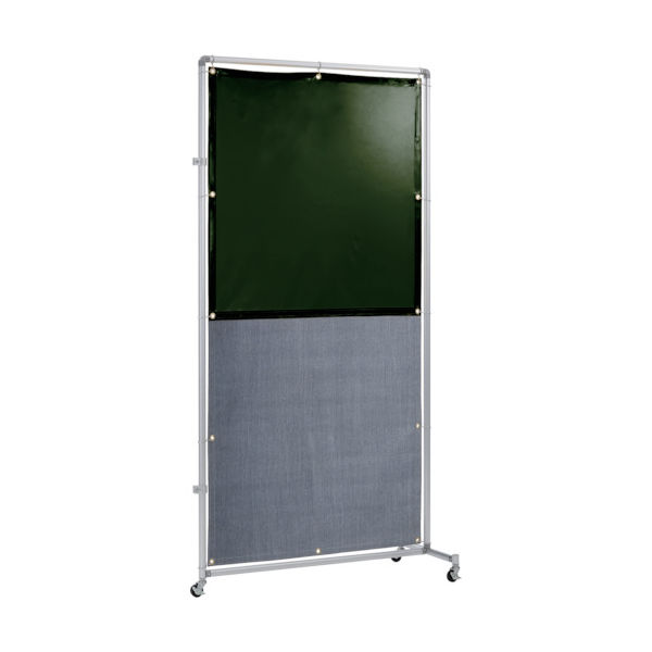 吉野 遮光火花兼用衝立(ダークグリーン×A種シート)1×2 接続型 キャスター YS-12JC-DG-BW 1台 831-5241（直送品）