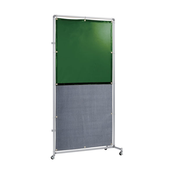 吉野 遮光火花兼用衝立(グリーン×A種シート)1×2 接続型 キャスター YS-12JC-G-BW 1台 831-5242（直送品）