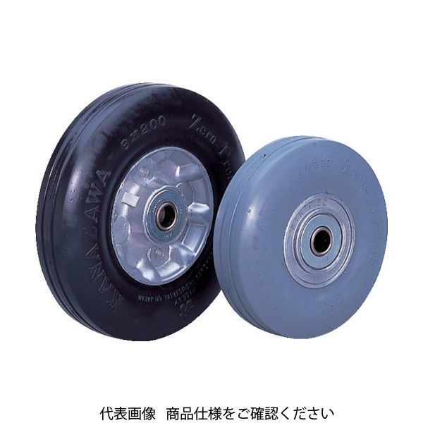 カナツー ゼロプレッシャータイヤ 車輪 許容荷重115kgf 車輪径D200mm ZP8X2.00HS-BK 828-7518（直送品）