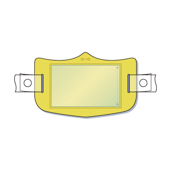 つくし工房 つくし e帽章 透明ポケット付き 黄 ヘルメット用樹脂バンド付 WE-122H 1枚 855-3180（直送品）