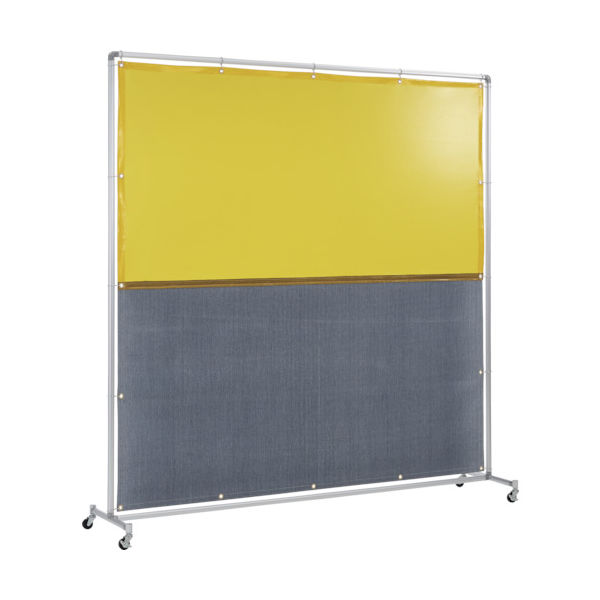 吉野 遮光火花兼用衝立(イエロー×A種シート)2×2 単体型 キャスター足 YS-22SC-Y-BW 1台 831-5249（直送品）
