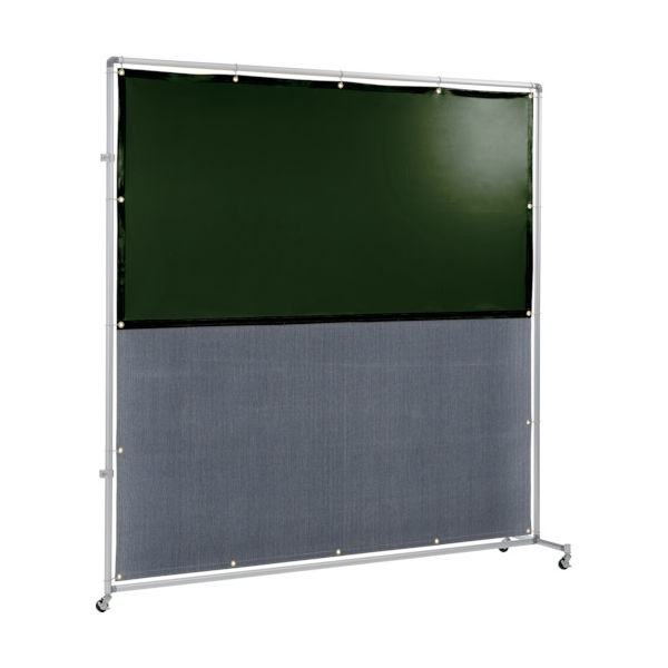 吉野 遮光火花兼用衝立(ダークグリーン×A種シート)2×2 接続型キャスター足 YS-22JC-DG-BW 1台 831-5253（直送品）