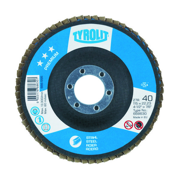 Tyrolit 【売切廃番】 フラップディスク プレミアムタイプ 125mm #40 668634 1セット(10枚) 836-7704（直送品）