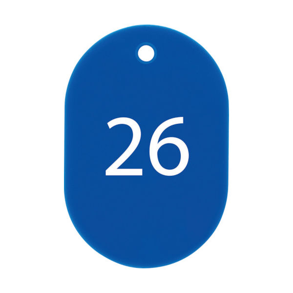 オープン工業 OP 番号札 小 番号入り26~50 青 (25枚入) BF-71-BU 1箱(25枚) 835-5212（直送品）
