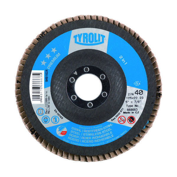 Tyrolit フラップディスク プレミアムタイプ 125mm #80 668665 1セット(10枚) 836-7714（直送品）