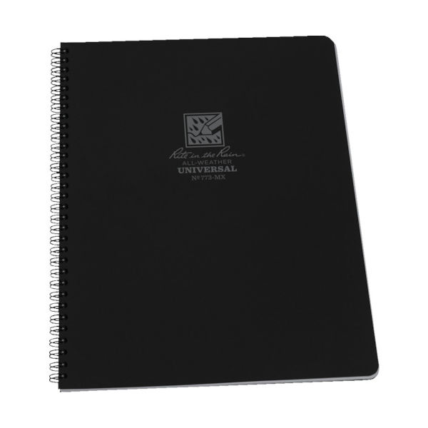 Rite in the Rain RITR 8 1/2X11 スパイラルノートブック ユニバーサル ブラック 773-MX 1冊（直送品）