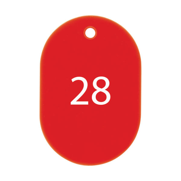 オープン工業 OP 番号札 大 番号入り26~50 赤 (25枚入) BF-51-RD 1箱(25枚) 828-7461（直送品）