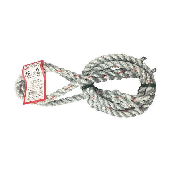 ユタカメイク 台付ロープ PE&PP混紡ロープ 16mmX2m DR-162 1本 855-2746（直送品）