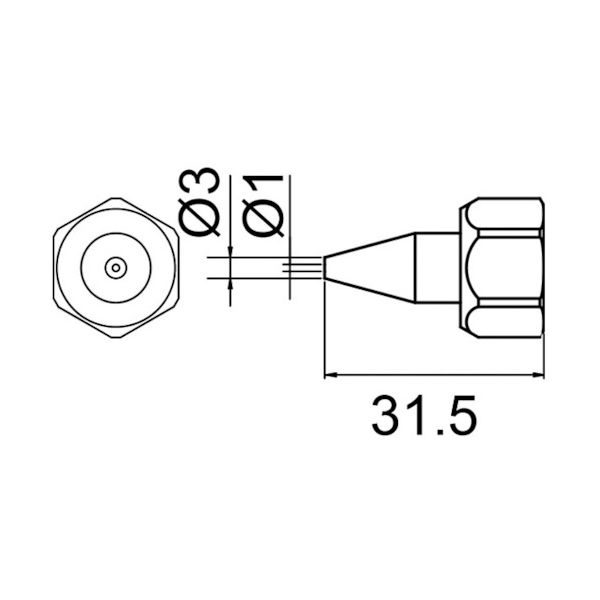 白光 ノズル Nー1 袋ナット付 801-N-1 1個 828-3944（直送品）