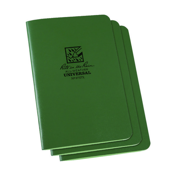 RITR 4 5/8X7 ステイプルノートブック(3冊セット)ユニバーサル・グリーン 971FX 1セット(3冊)（直送品）