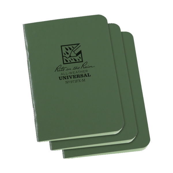 RITR 3 1/4X4 5/8 ミニステイプルノートブック(3冊セット)ユニバーサル・グリーン 971FX-M 1セット(3冊)（直送品）