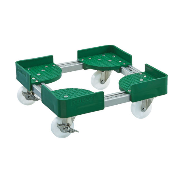 トラスコ中山 TRUSCO 伸縮式コンテナ台車 内寸300ー400X300ー400 AC ストッパー付 FCD-3030-ALG-S 1台（直送品）