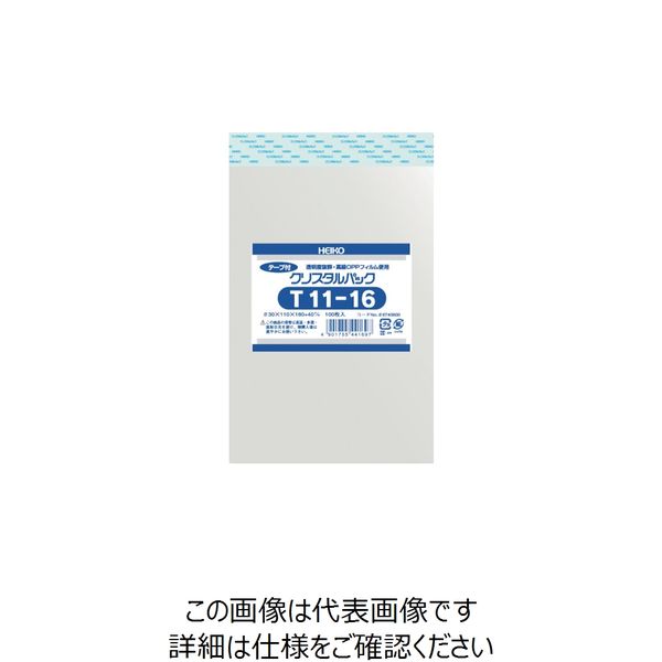 シモジマ HEIKO OPP袋 テープ付き クリスタルパック T11ー16 100枚入り 6740800 T11-16 1袋(100枚)（直送品）  アスクル