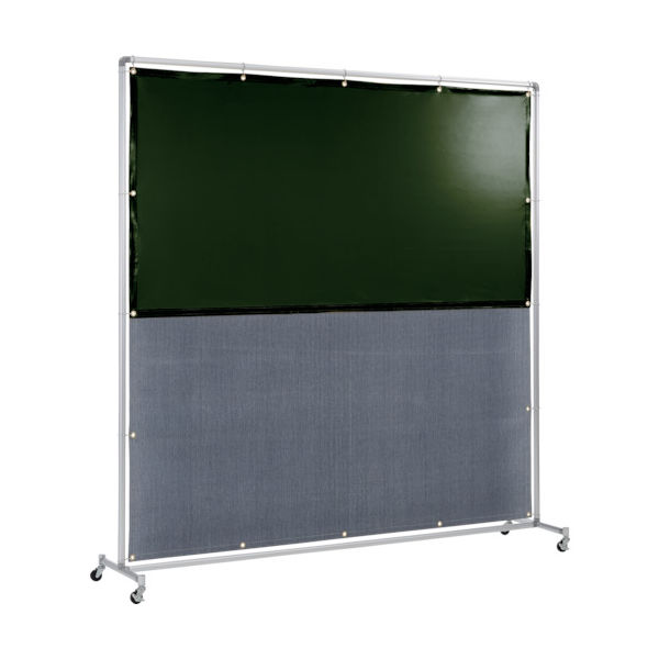 吉野 遮光火花兼用衝立(ダークグリーン×A種シート)2×2 単体型キャスター足 YS-22SC-DG-BW 1台 831-5247（直送品）