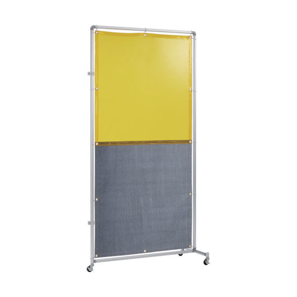 吉野 遮光火花兼用衝立(イエロー×A種シート)1×2 接続型 キャスター YS-12JC-Y-BW 1台 831-5243（直送品）
