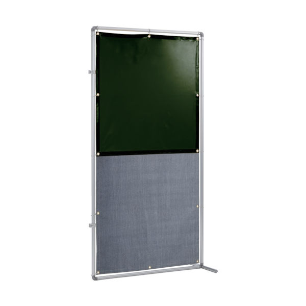 吉野 遮光火花兼用衝立(ダークグリーン×A種シート)1×2 接続型固定足 YS-12JF-DG-BW 1台 831-5238（直送品）