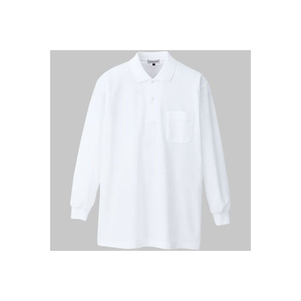 明石スクールユニフォームカンパニー 長袖ポロシャツ UZT224 ホワイト LL 1着（直送品）