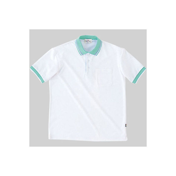 明石スクールユニフォームカンパニー 半袖ポロシャツ UZT273EA ホワイト×グリーン L 1着（直送品）